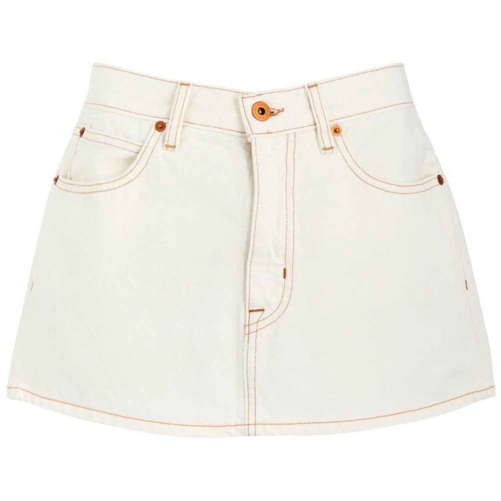 SLVRLAKE white denim mini skirt